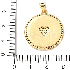 Pendentifs en laiton sertis de micro-pavés de zirconiums cubiques colorés pour la fête des mères&nbsp;KK-B185-01G-01
