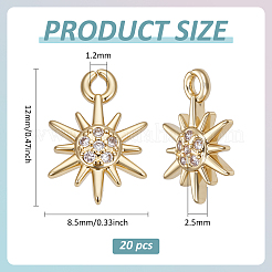 20 шт. латунные стеклянные подвески KK-BC0014-95