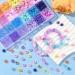 552 шт. 24-х цветные непрозрачные и прозрачные пластиковые бусины&nbsp;KY-YW0010-03