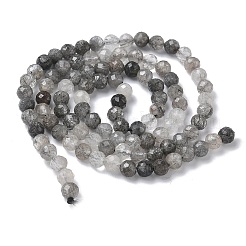 Натуральные турмализированные кварцевые бусинки&nbsp;G-L651-C10-4mm