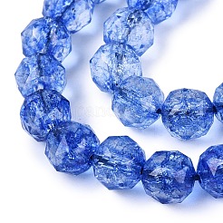 Brins de perles de verre transparentes craquelées&nbsp;GLAA-Q108-02A-02
