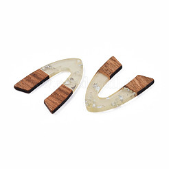 Подвески из прозрачной смолы и ореха RESI-N025-029-A02