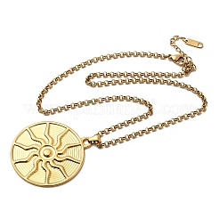 Женские ожерелья с подвеской в виде солнца из нержавеющей стали 304&nbsp;LS-NJEW-G181-06G