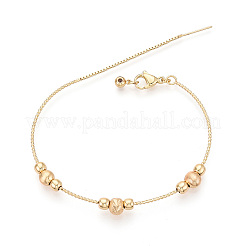 Регулируемые браслеты-слайдеры из латунных бусин для женщин BJEW-T022-24G