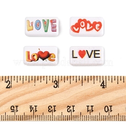 40 шт. двухцветные непрозрачные акриловые бусины с принтом OACR-FS0004-05