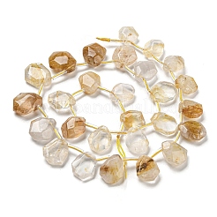 Natürlicher gelber hämatoider Quarz/goldene Heilerquarz-Perlenstränge&nbsp;G-Z040-A05-01