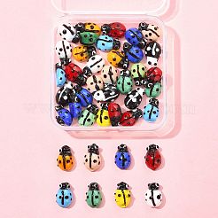 2 нити бусины лэмпворк ручной работы в виде божьей коровки LAMP-FS0001-53B