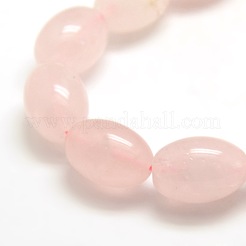 Perle di quarzo rosa naturale ovale fili&nbsp;G-P063-09
