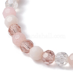 Стеклянные граненые круглые браслеты из бисера-стрейч BJEW-JB10057-02