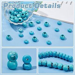 40 шт. 2 стиля синтетических бирюзовых европейских бусин&nbsp;G-PH0002-56