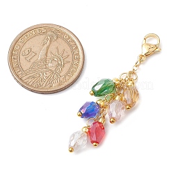 Рождественская лампа накаливания стеклянный кулон из бисера deciration HJEW-JM02061