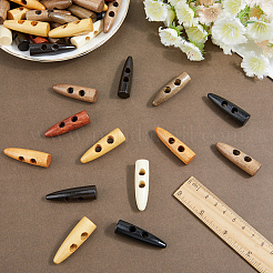 48 Stück 8 Farben 2-Loch Holzknöpfe&nbsp;WOOD-GF0002-35A
