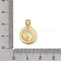 Anhänger aus Messing mit klaren Zirkonia-Emaille&nbsp;KK-E799-03G