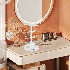 4-ярусные вращающиеся пластиковые подставки для сережек ODIS-WH0038-41