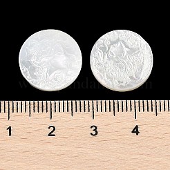 Резные кабошоны из натуральной белой ракушки SSHEL-I026-03A-02