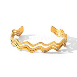 Bracelets manchettes ondulés à une ligne en acier inoxydable 304 pour femmes&nbsp;WGF7EC5-01