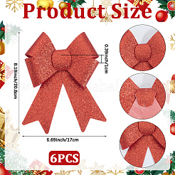 Рождественский ПВХ блестящий бант&nbsp;AJEW-SP0003-72A-01