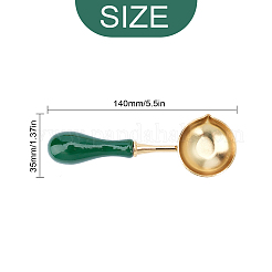 Holzgriff Wachsversiegelungsstempel schmelzender Edelstahllöffel&nbsp;TOOL-WH0018-56LG
