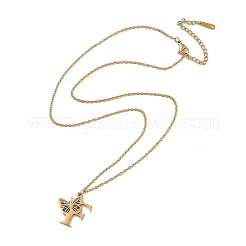 Ожерелья из нержавеющей стали 201 с вакуумным покрытием pvd NJEW-R267-01F-G