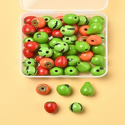 50шт 5 вида деревянных бусин WOOD-FS0001-45