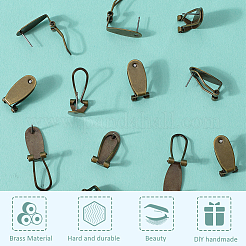 30 шт. латунные серьги-гвоздики FIND-SP0002-95