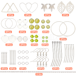 Kit de fabrication de boucles d'oreilles à thème vert DIY 169 pièce&nbsp;DIY-SC0015-20P