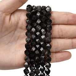 Бусы из натурального серебра обсидиан G-Z119-A11-02