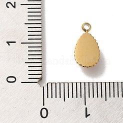 天然アメジストのティアドロップチャーム  304ステンレススチールセッティング  14KGP本金メッキ  11.5x6x4mm  穴：1.4~1.5mm&nbsp;STAS-B074-04G-04