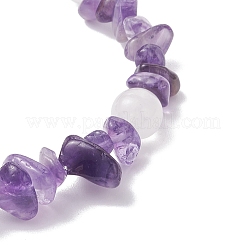 Stretch-Armbänder mit Perlen aus natürlichem Amethyst&nbsp;BJEW-JB12305-03