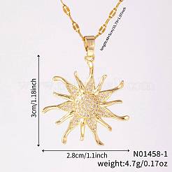 Винтажные элегантные латунные ожерелья с подвесками в виде подсолнуха с микропаве из кубического циркония HC3045