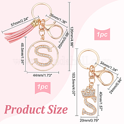 2 шт. 2 стиля блестящие стразы буква s подвеска брелок KEYC-DC0001-04