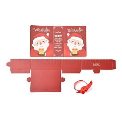 クリスマス折りたたみギフトボックス  リボン付きの本の形  ギフトラッピングバッグ  プレゼント用キャンディークッキー  サンタクロース  13x9x4.5cm&nbsp;CON-M007-03C