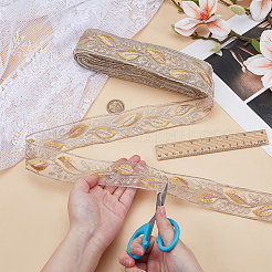 Полиэстеровая лента с рисунком в виде перьев&nbsp;OCOR-WH0101-151B