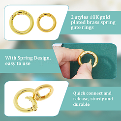 8 шт. 2 стиля стойки с покрытием из латуни пружинные затворные кольца&nbsp;KK-HS0001-69