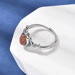 Кольца из натурального драгоценного камня&nbsp;RJEW-A084-03P