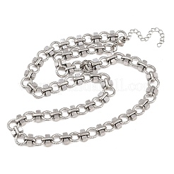 Ожерелья из витых звеньев цепи из нержавеющей стали 304 толщиной 8 мм&nbsp;NJEW-Z105-04P-04