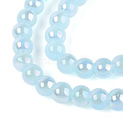 Galvanisierte imitatorische Jade Glasperlen Stränge&nbsp;GLAA-T032-J4mm-AB04