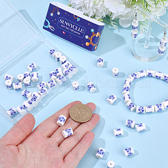 60шт фарфоровые бусины ручной работы&nbsp;PORC-SC0001-26B