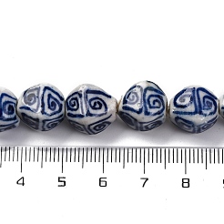 Синие и белые фарфоровые бусы ручной работы нити PORC-I027-07