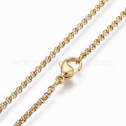 Ожерелья из нержавеющей стали 304 с цепочкой Rolo NJEW-F248-20A-G