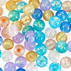 64 шт. 8-х цветные бусины ручной работы из фольги в технике лэмпворк FOIL-TA0001-05