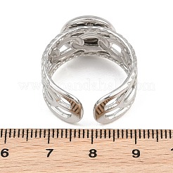 304ステンレススチールカフリング部品  ラウンドパッドリングセッティング  ステンレス鋼色  11mm  usサイズ9 3/4(19.5mm)  トレイのサイズ：12mm&nbsp;SA-CBA82C8-01C-P
