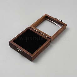 Boîtes de rangement carrées en bois pour bracelets avec fenêtre transparente&nbsp;CON-WH0099-46