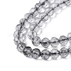 Brins de perles de verre craquelé transparent teintées&nbsp;GLAA-Q108-01A-A01