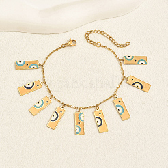 201 браслет с подвесками из нержавеющей стали и эмалью для женщин JX2078