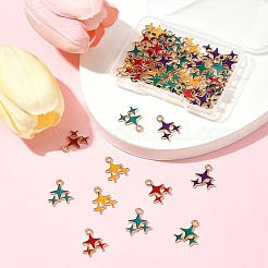 50шт 5 цвета сплава эмалевые подвески&nbsp;ENAM-FS0002-30