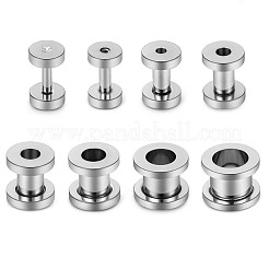 304ステンレススチール耳栓ゲージ  男性と女性のためのスクリュートンネル耳拡張器  ステンレス鋼色  3mm&nbsp;WG10FF3-38