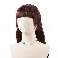 3шт 3 цветных окрашенных синтетических бирюзовых черепаховых и акриловых ожерелья из бисера NJEW-JN04036