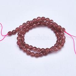Натуральный клубничный нити кварца шарик&nbsp;G-P213-09-6mm