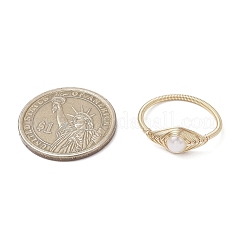 Перстни из натурального жемчуга конский глаз RJEW-JR00844-01